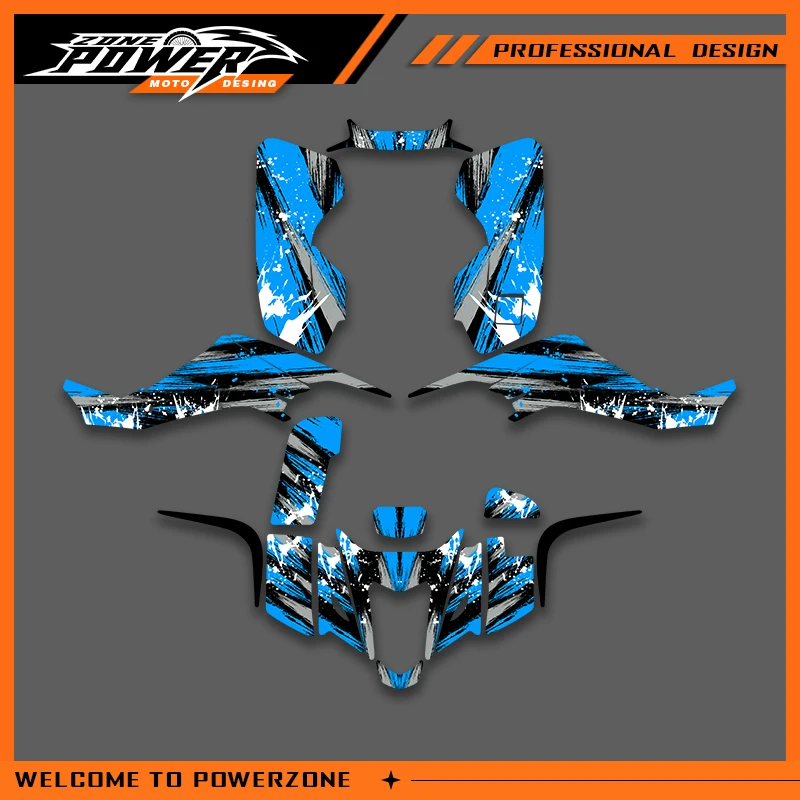 

POWERZONE Motocross For SUZUKI LTZ400 Graphics Background Sticker Decal Kits FOR KFX400 2003-2008 KFX LTZ Customized Number