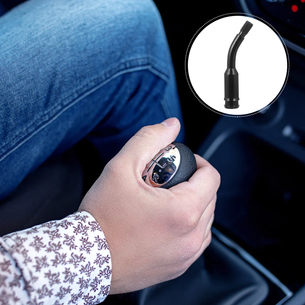 

Gear Knob Extender Vehicle Adjustable Lever Extender Car Height Adjuster Lever Durable Aluminum Alloy Head Car Shifter Extension
