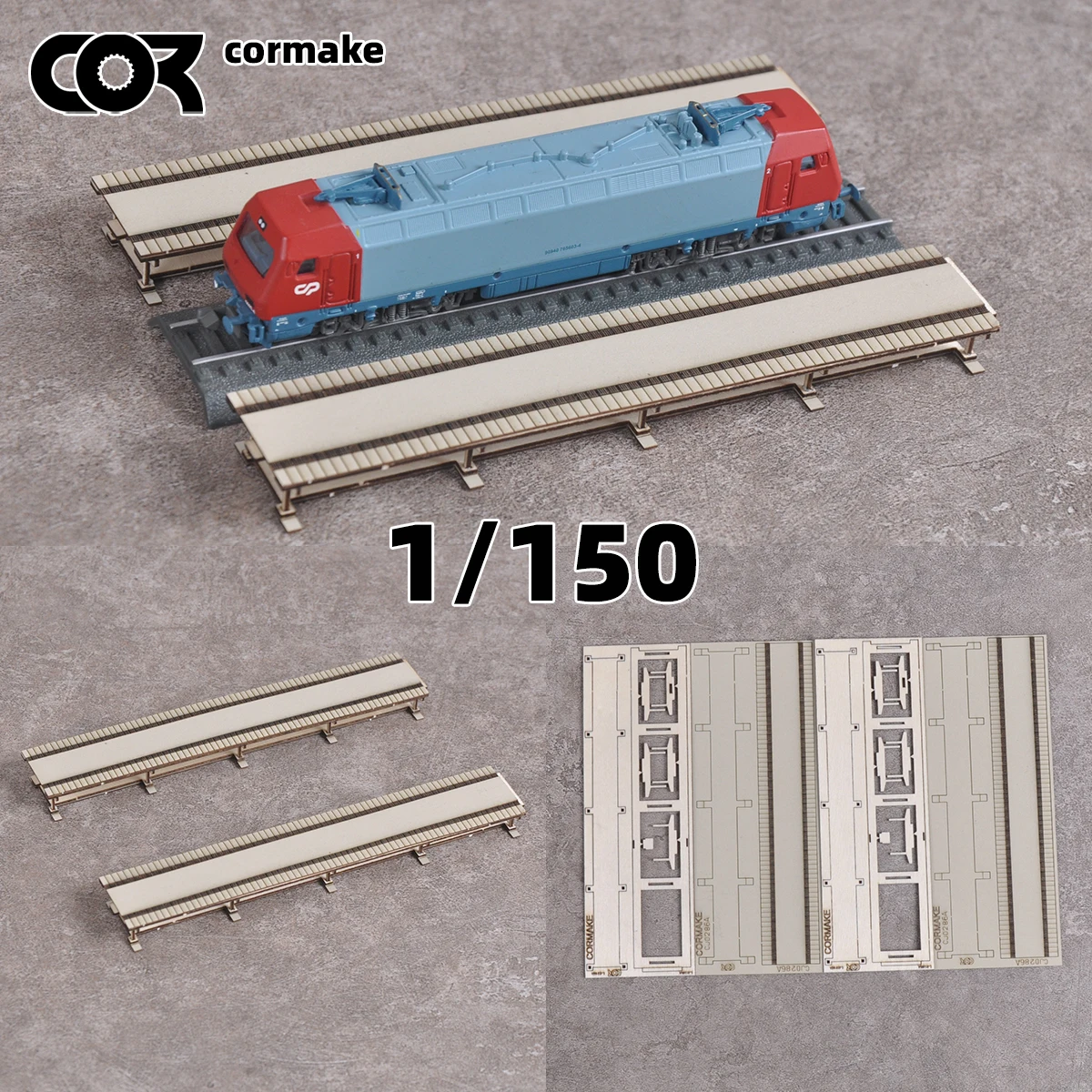 

Assembly Architectural sand table train Railway residence dwelling railway station platform diorama Scale model kit 1/150