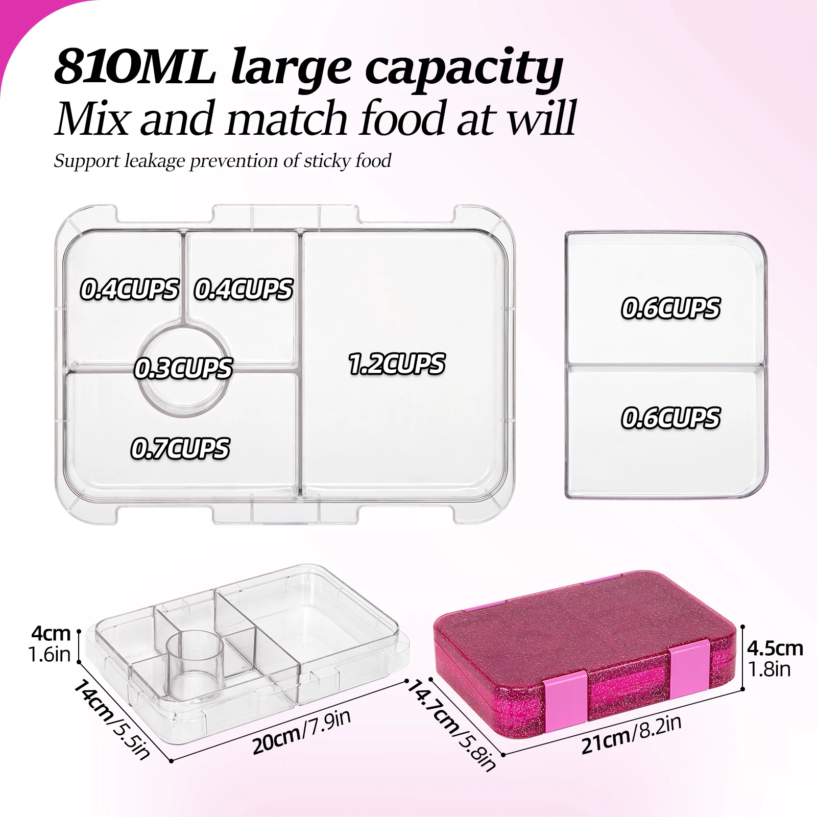 Portable Sealed Lunch Box Student Bento Box Microwave Available Heating School Office Staff Fruit Food Containers Forks Spoons
