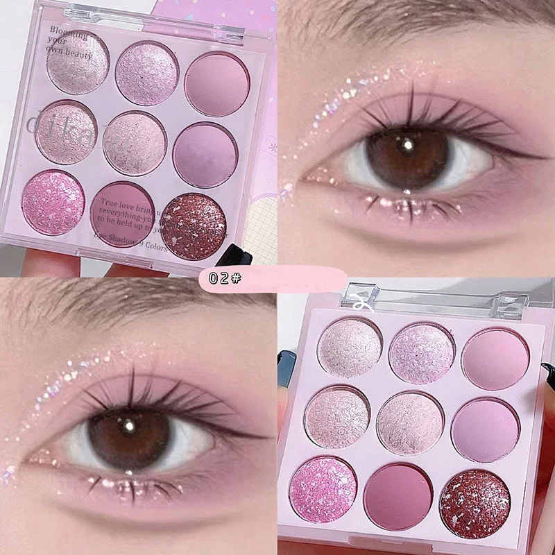 Ice Cream Milk Tea Purple Eye Shadow Plate Glitter Pearl Matte Eyeshadow Eyes Makeup Palette Cool Tone Korean Makeup Cosmetics