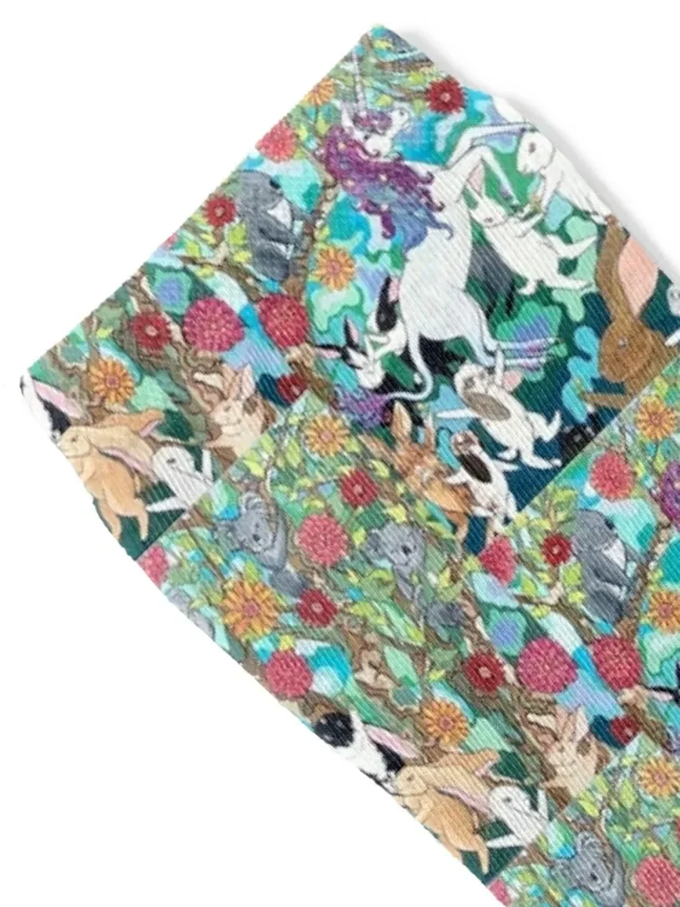 Unicorns and Bunnies Socks Toe sports Wholesale snow warm winter Socks For Girls Men's