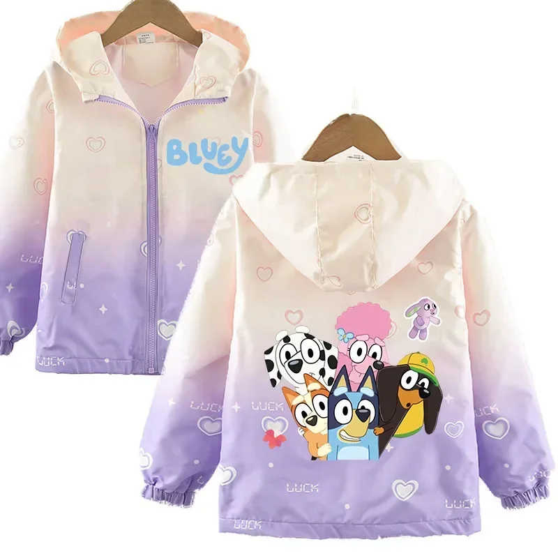 

Blueys Bingos Children Hooded Jacket Coat 2024 Autumn Baby Boy Cartoon Zipper Long Sleeve Casual Clothing Kid Outerwear Gift