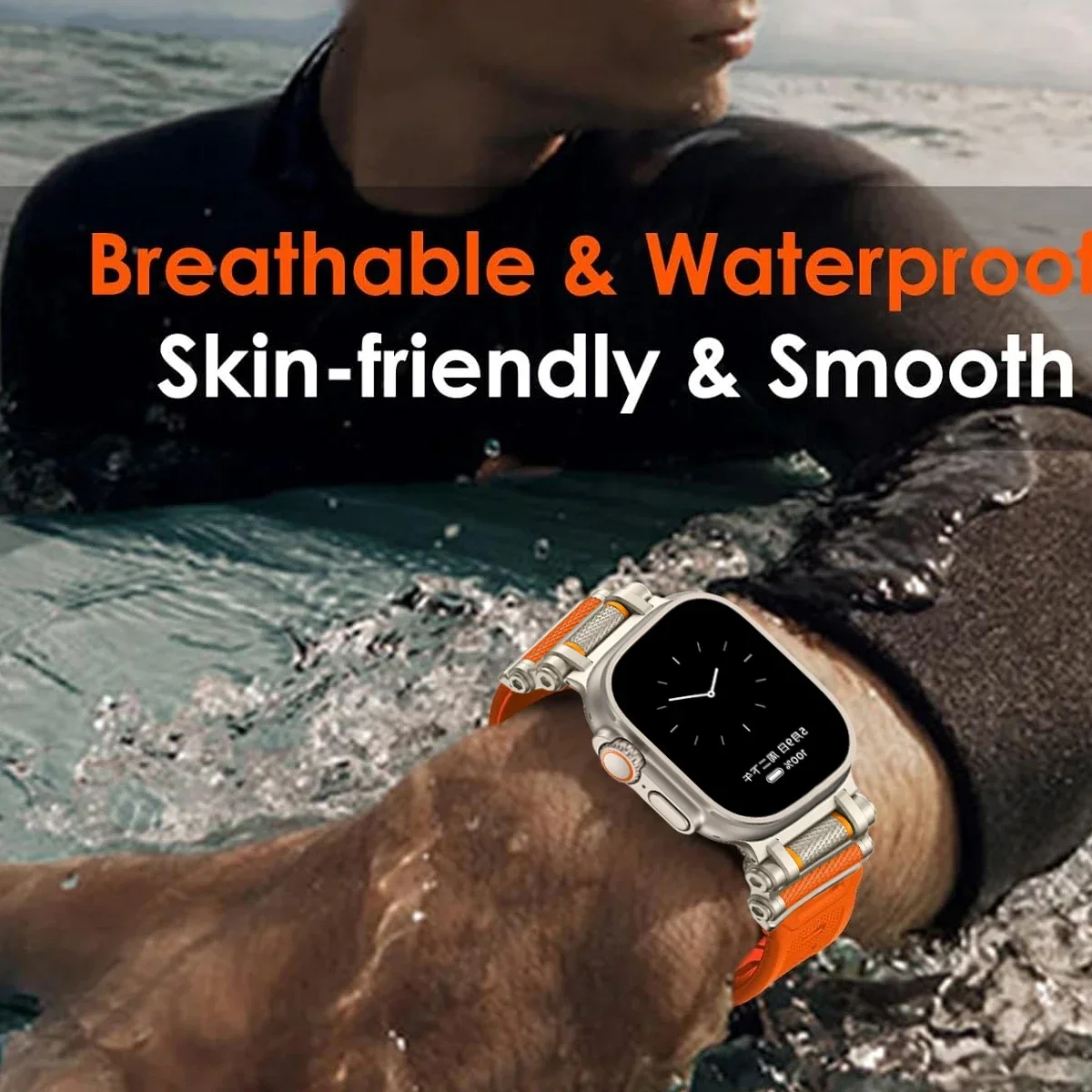 Luxury Strap for Apple Watch Band Ultra 3/2 49mm 46mm 45mm 44mm 42mm TPU Silicone Bracelet for IWatch Series 11 10 9 8 7 SE 6 5