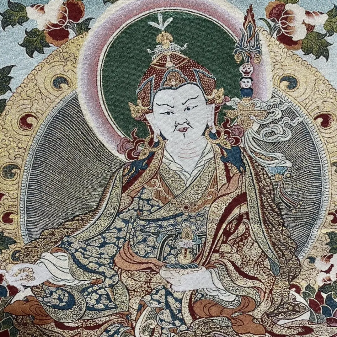 Thangka Embroidery Tibetan Buddhism Silk Brocade Buddha Statue Painting Mural Crafts