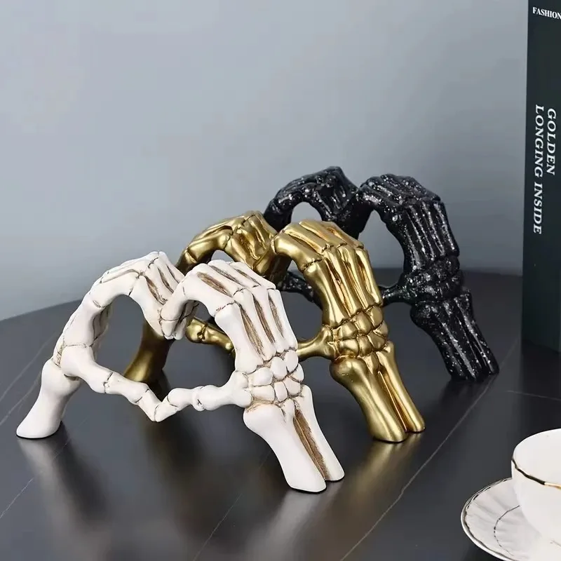 

Wansheng Bixin Skull Gesture Resin Ornament Love Home Bedroom Desktop Decoration Creative Gift