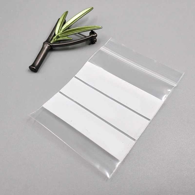 100pcs Clear Plastic Zip Bags Thick Strong Poly Baggies Resealable Zipper Top Lock Write-on White Block for Storage Packaging