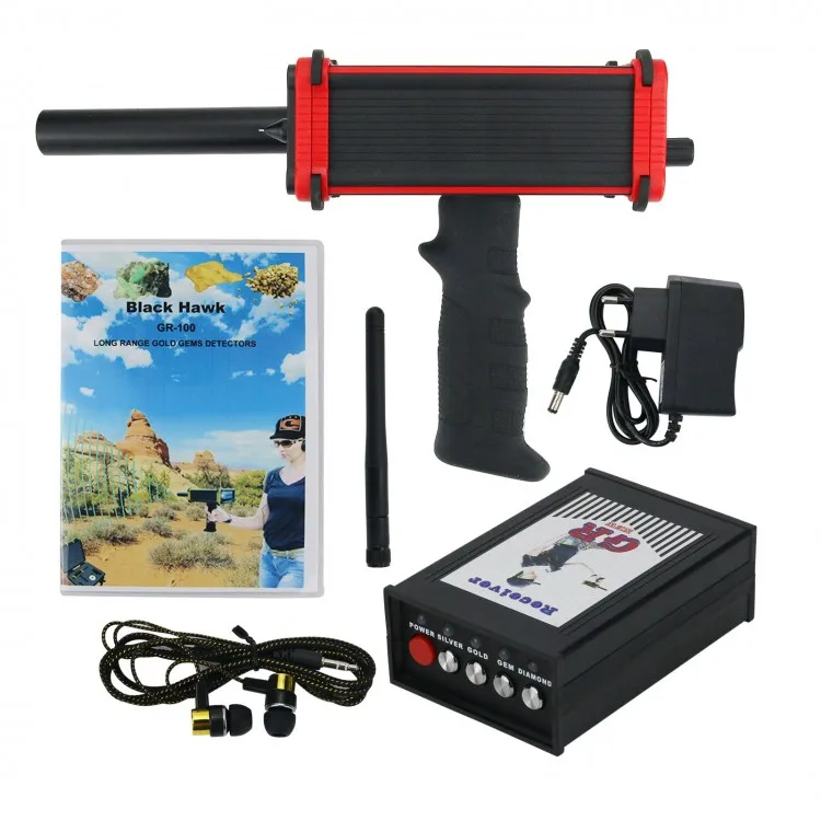 Professional Industrial Hand Held 30M Long Range Black Hawk GR-100 Gold Silver Gem Diamond Metal Detector