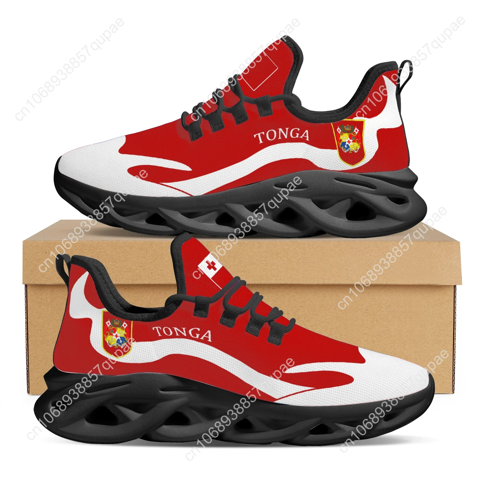 Red Trendy Tonga National Flag High Top Sneakers High Quality Mens Women Teenager Canvas Sneaker Casual Couple Shoes Custom Shoe