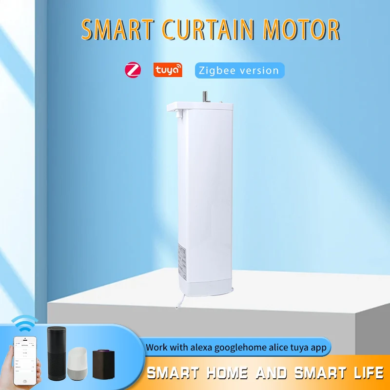 Motor eléctrico de cortina inteligente, compatible con Control de voz, asistente de Google Alexa, Tuya zigbee