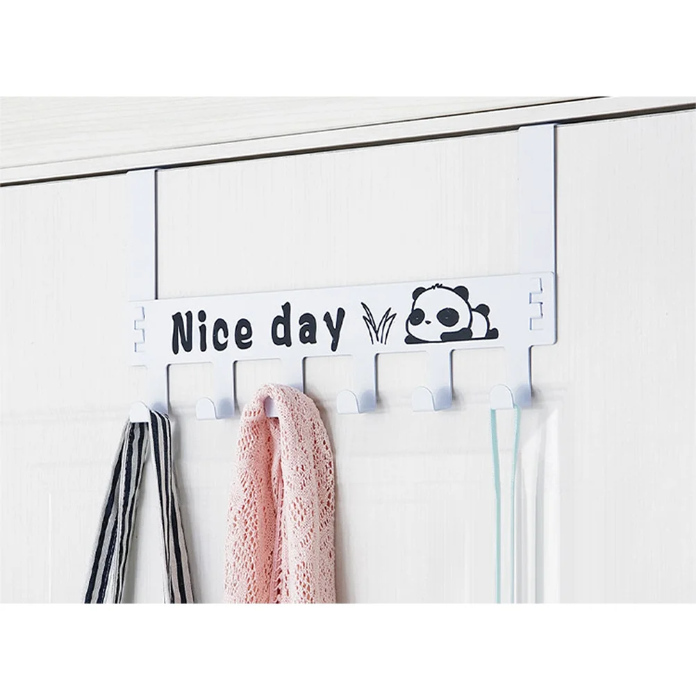 

Over Door Hook Hanger White Metal Storage Rack For 1-3/4 Inch Thick Doors Organizer Holds Coats Hats Bags Scarves Belts