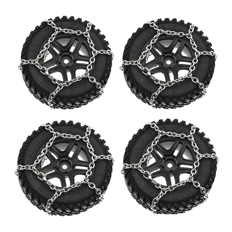 For MN86S MN86KS MN86 MN86K MN G500 4Pcs Metal Wheel Tires With Snow Chain Tyre Sponge 1/12 RC Car Upgrade Parts