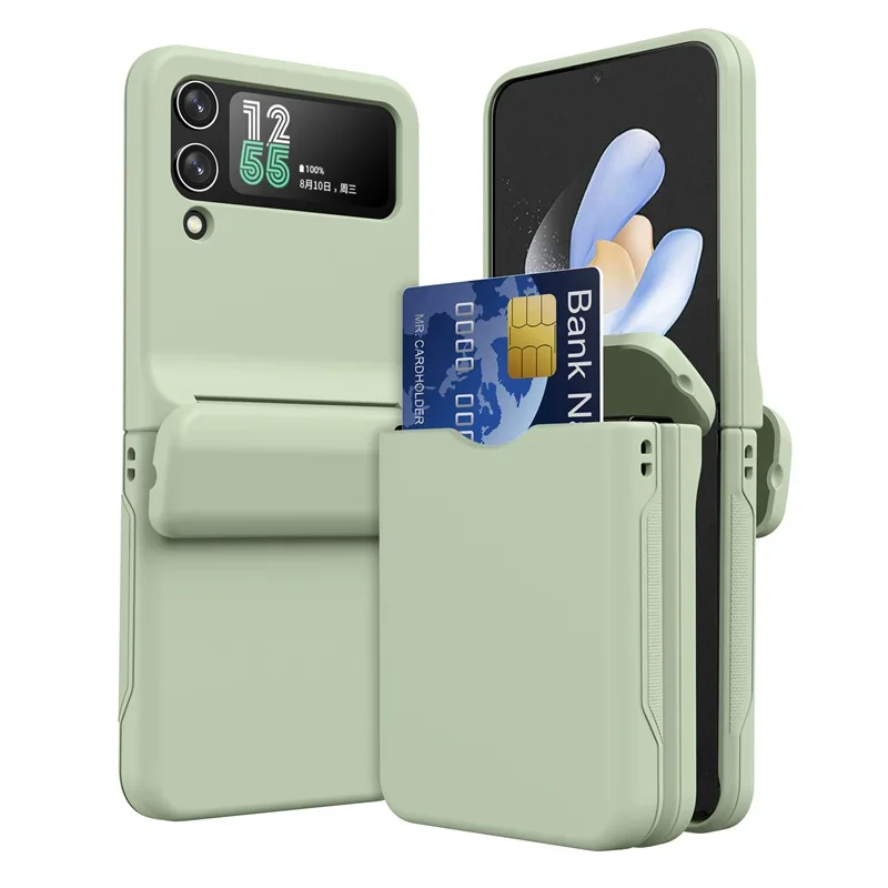 Mit Kartenhalter Schutzhülle für Samsung Galaxy Z Flip 8 7 FE 6 5 4 Flip6 Flip5 Flip4 Vollständig Scharniergeschützte Stoßfeste Hülle – Detail 13