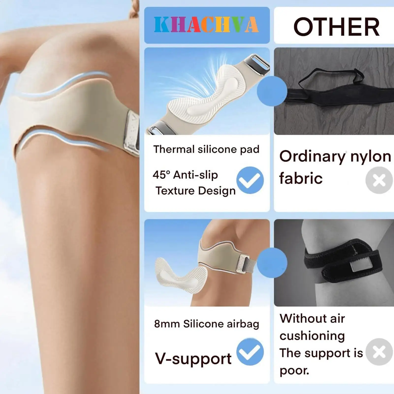 

Patellar Tendon Support Strap Knee Support Band for Jumpers Anti-Slip Knee Brace Wrap for Players Runners Hiking Volleyball