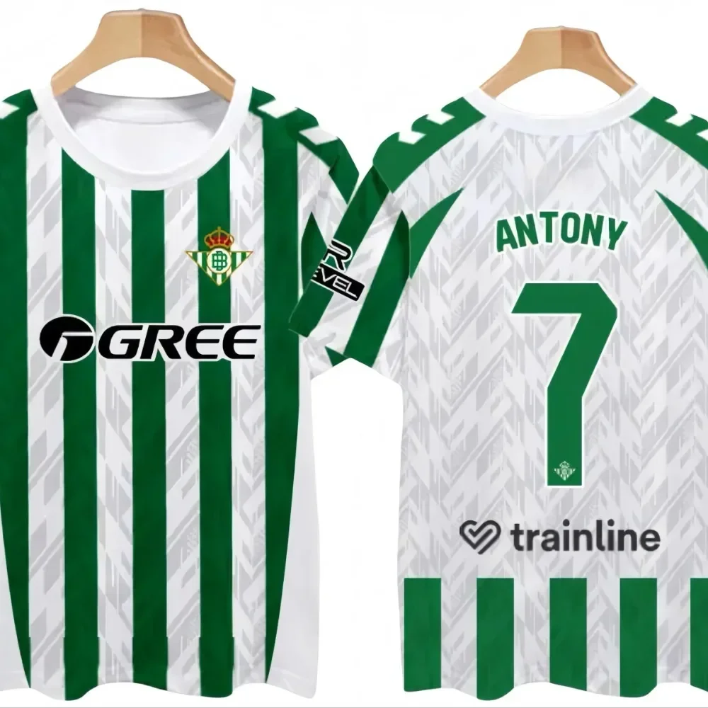 2025 Real Betis niños adultos Anthony No.7 Jersey clásico Betis Jersey camiseta de manga corta para el hogar No.22 Isco