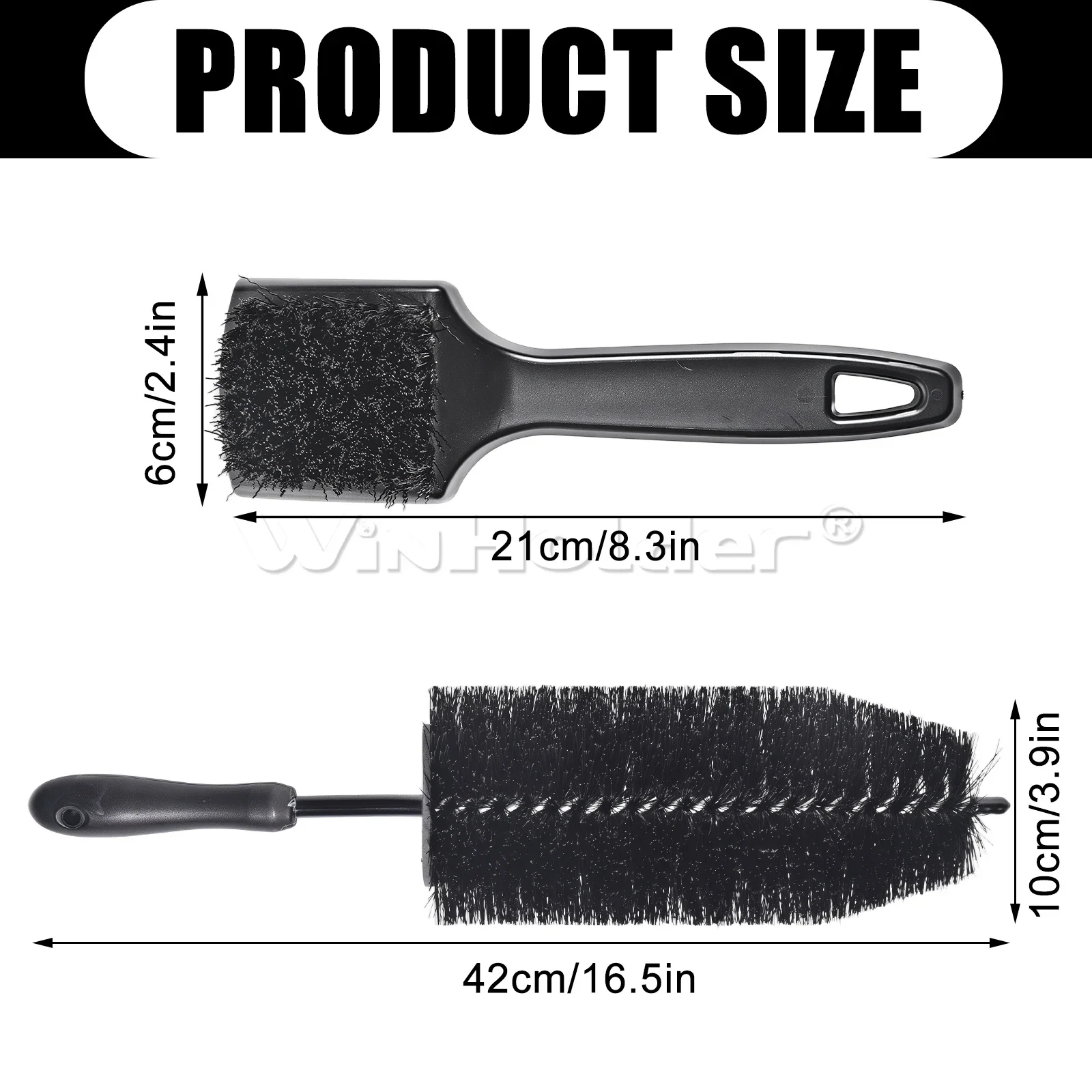 2027 NEW 2PCS Car Detailing Wheel and Tire Brush, Soft Rim Cleaner Brush for Car Wheels, Long Ergonomic Handle.