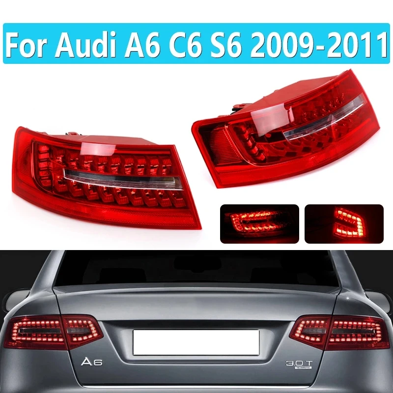 

Car Tail Light Assembly For Audi A6 C6 S6 Quattro RS6 Saloon Sedan 2009-2011 LED Turn Signal Brake Lamp 4F5945095J 4F5945096J