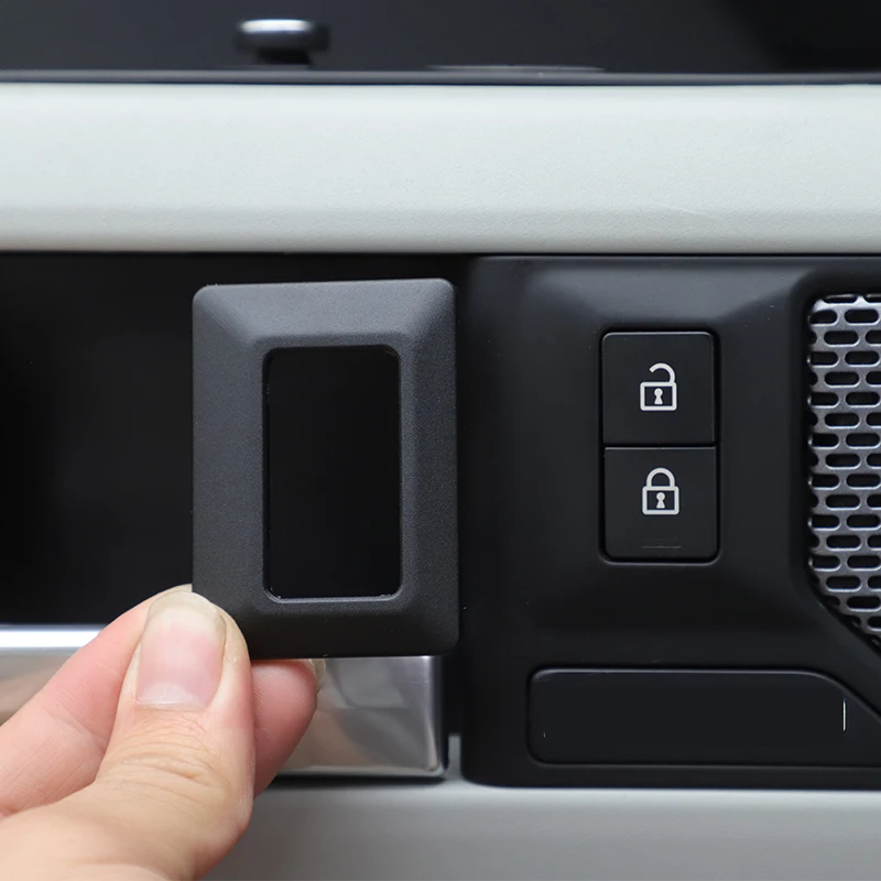 

Aluminum Alloy Silver Car Door Lock Button Decorative Frame Cover Interior Accessories For Land Rover Defender 90 110 2020-2025