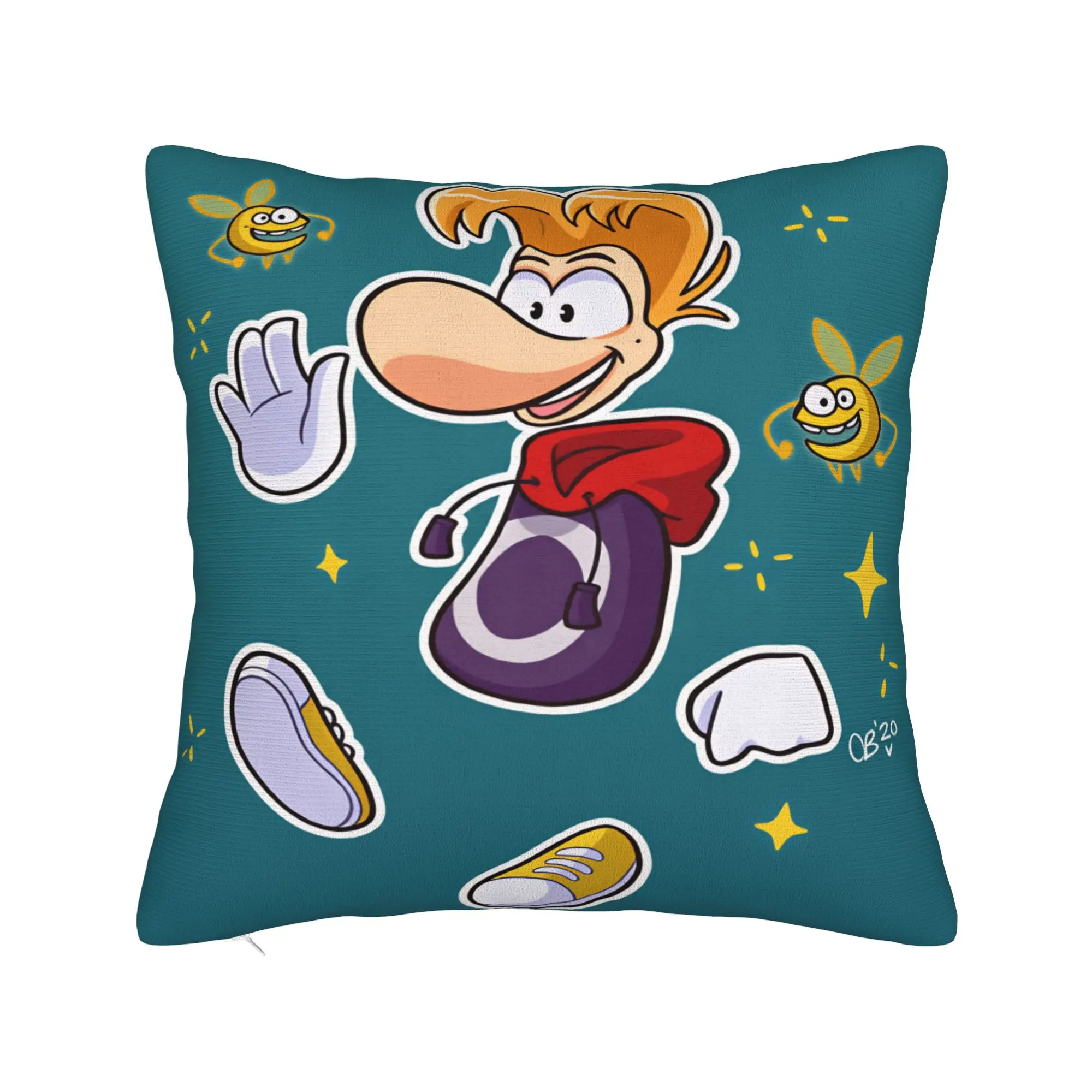 Flying fist attack Raymans Pillow Cover  Retro Trendy Pillow Case For Couch Sofa Bedroom Custom Pillowcases Gift