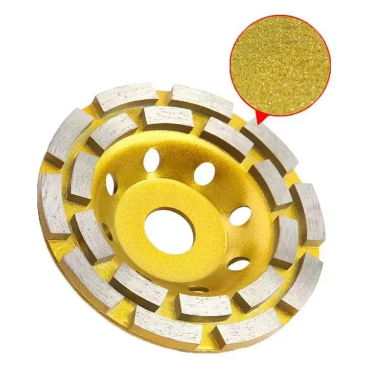 100/125mm Double Row Diamond Grinding Disc, for Angle Grinder, Stone/Concrete/Wall Putty Polishing & Cutting