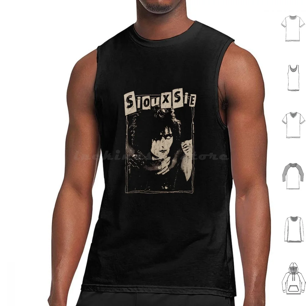 Camisetas sin mangas vintage Siouxsie Sioux Susan Janet Ballion, camisetas sin mangas de algodón con estampado Siouxsie Siouxsie And The Banshees Siouxsie Sioux The