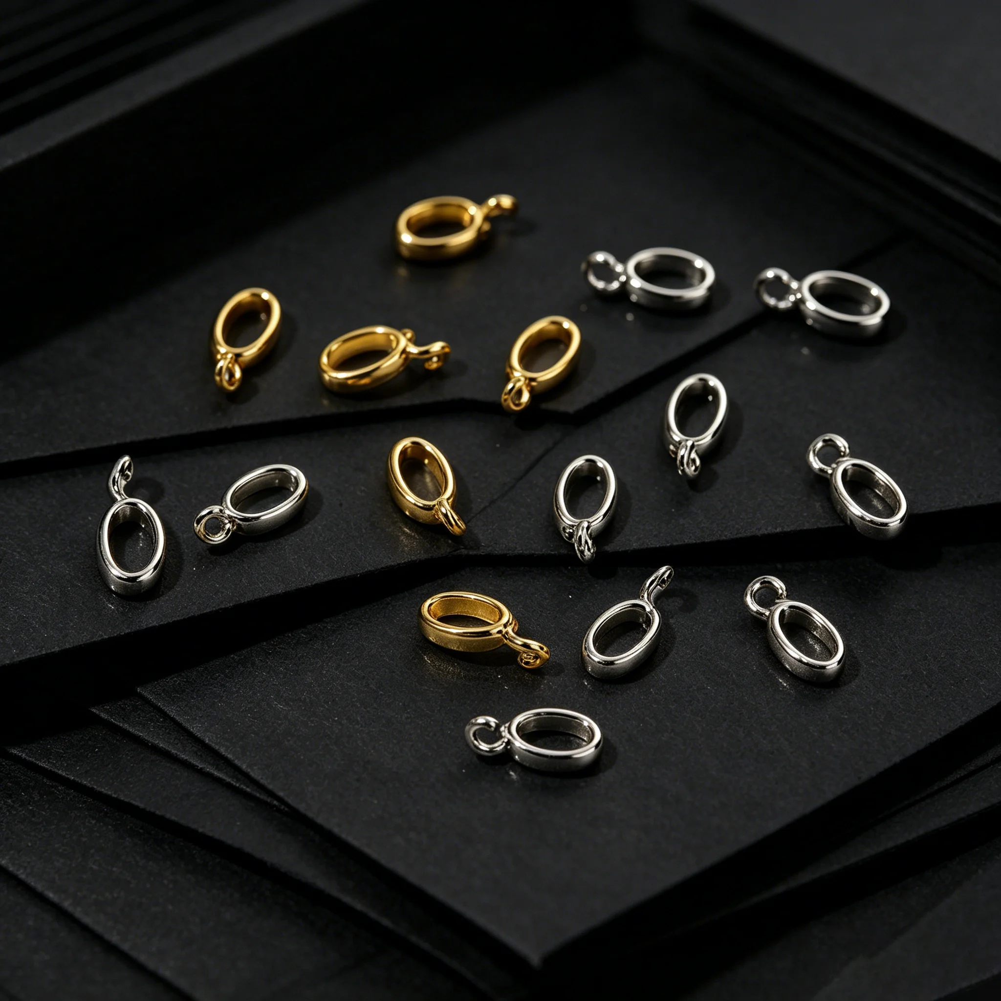 10 Stück 18K vergoldete ovale Verbinder-Anhänger für DIY-Ohrringe, Halsketten, Armbänder, Schmuckherstellung, Zubehör – Detail 1