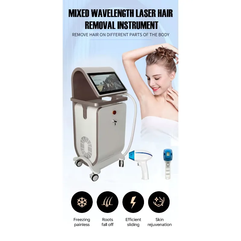 New Arrival Diode Laser Hair Removal Machine 808 755 1064 Laser Hair Removal Triple Wave Ice Titanium Laser Diodo 808nm
