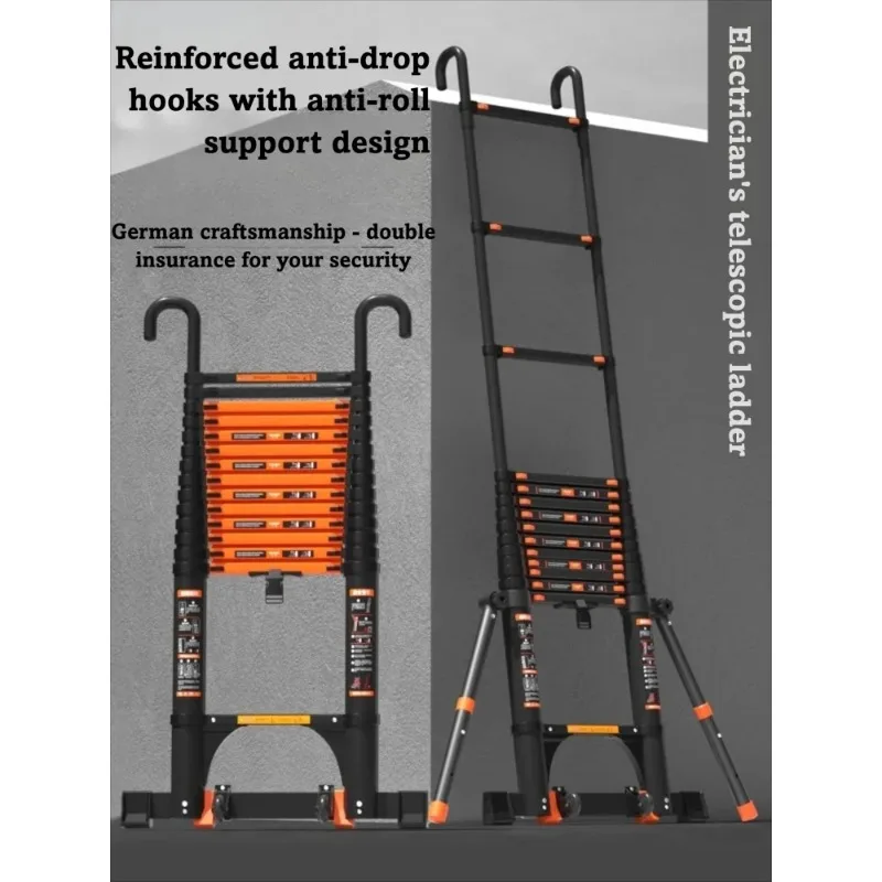 

Hexagonal Reinforced Straight Ladder Thickened Aluminum Alloy Folding Telescopic Design for Indoor Engineering Use