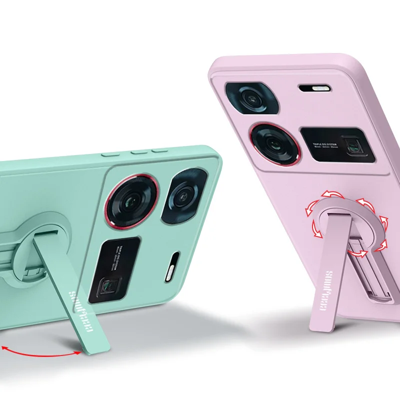 Coque de téléphone pour ZTE Nubia Z60 S PRO Z60SPro, étui en Silicone antichoc, couverture souple avec support, Film de protection d'écran