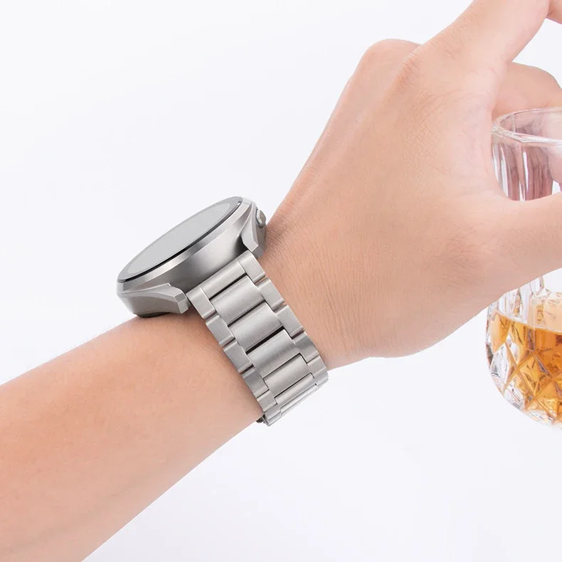 Cinturino in metallo titanio da 22 mm per Huawei Watch GT4 4/4pro GT3Pro 46mm cinturino di lusso definitivo per Huawei GT5 pro 46mm braccialetto