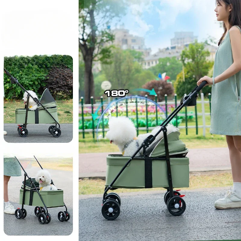 Portable pet stroller Lightweight and foldable outdoor small pet stroller Breathable pet stroller dogs buggy Cat supplies