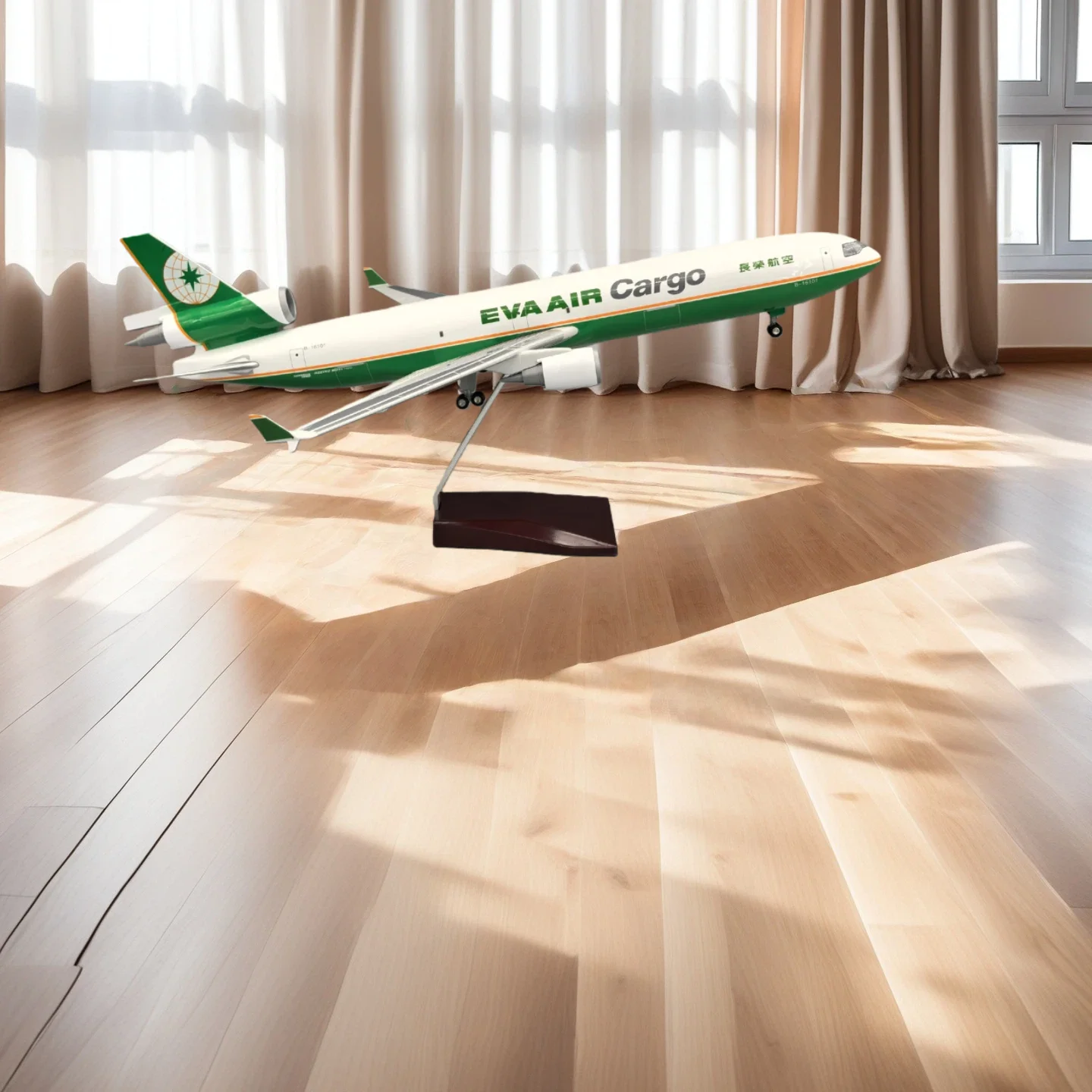 

1:130 Scale Model Plane For MD11 Eva Air Cargo MD-11 Diecast Airplane Model Aircraft Model Resin For Collectible Home Decor