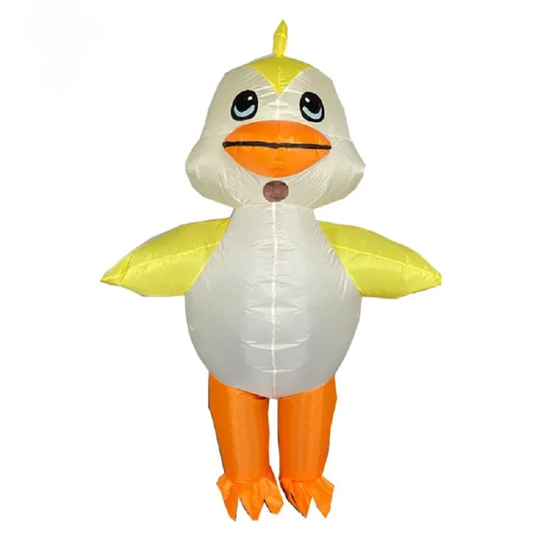 Disfraz inflable de pato amarillo, muñeco de pato de dibujos animados de Halloween, accesorios de juego de fiesta, traje inflable ligero para adultos