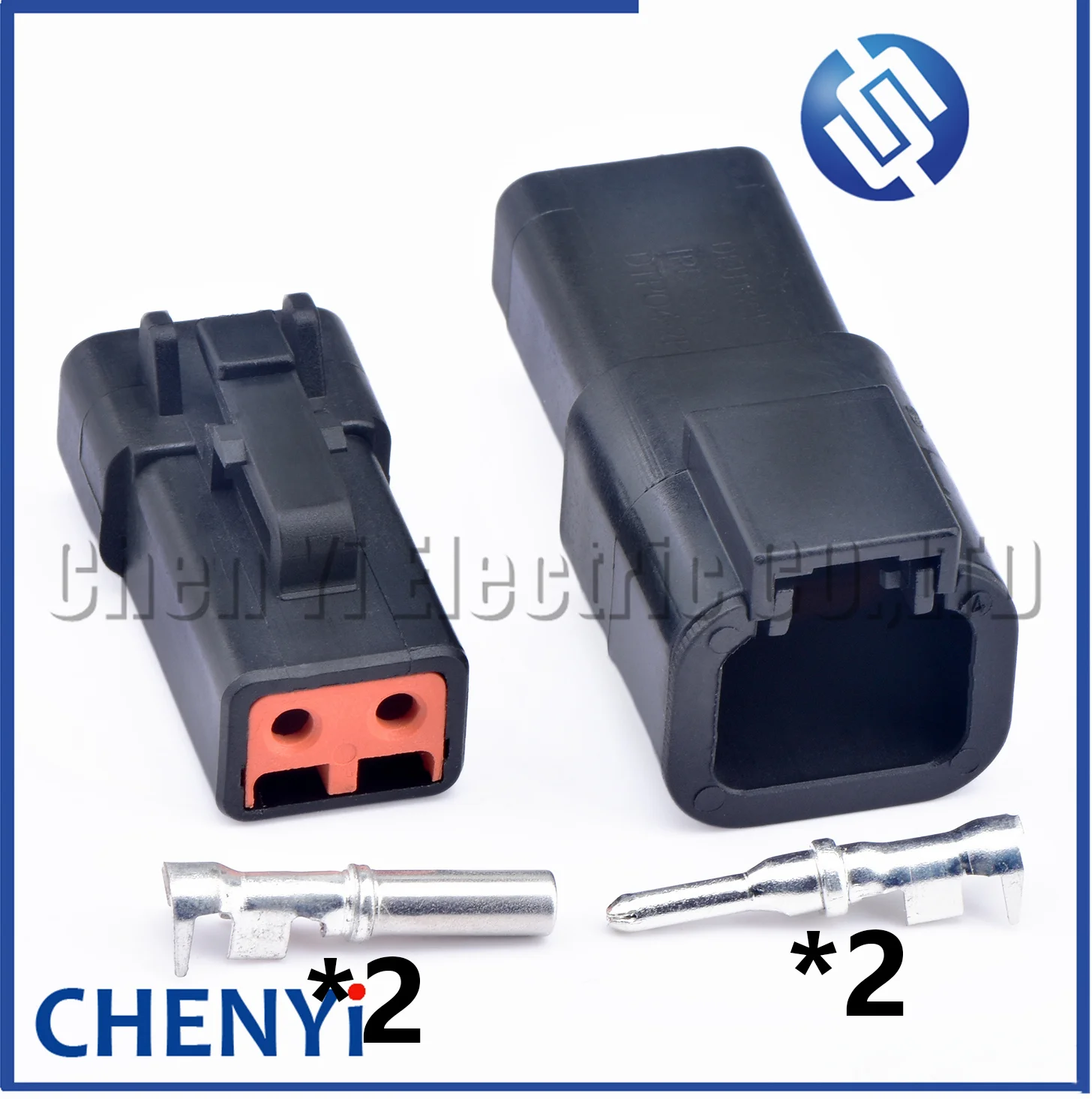 2 Pin DTP series BLACK  Automotive waterproof  connector DTP06-2S DTP04-2P DTP06-2S-E004 DTP04-2P-E004 with Pin terminal 12 AWG