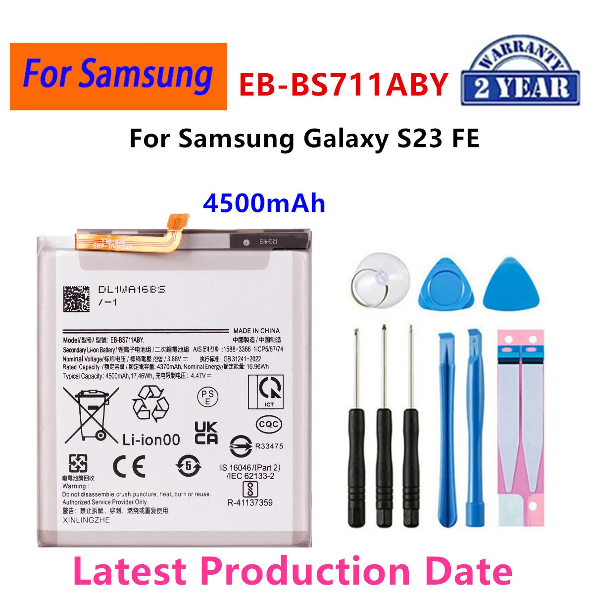 

Brand New EB-BS711ABY 4500mAh Battery For Samsung Galaxy S23 FE Mobile Phone Batteries+Tools
