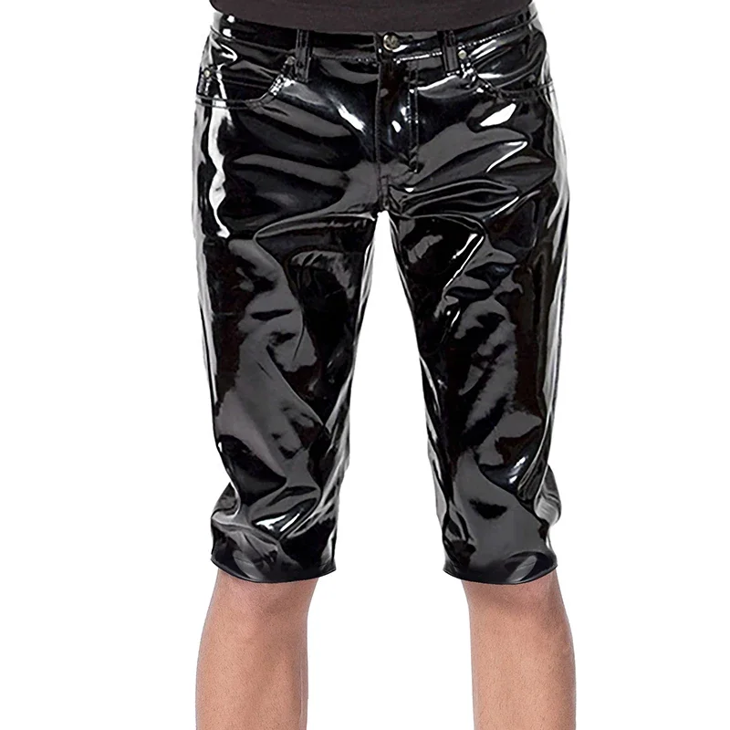 2XL Mens PVC Shorts Pants Faux Leather Gothic Tights Trousers Clubwear Party Stage Costumes Latex Streetwear Pants Pantalones