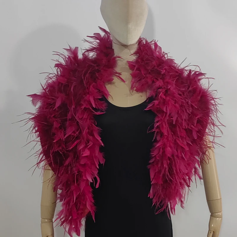 Women's  feather fashionable and elegant cloak shawl top 20 * 130cm, suitable for parties and weddings Variable short sleeves