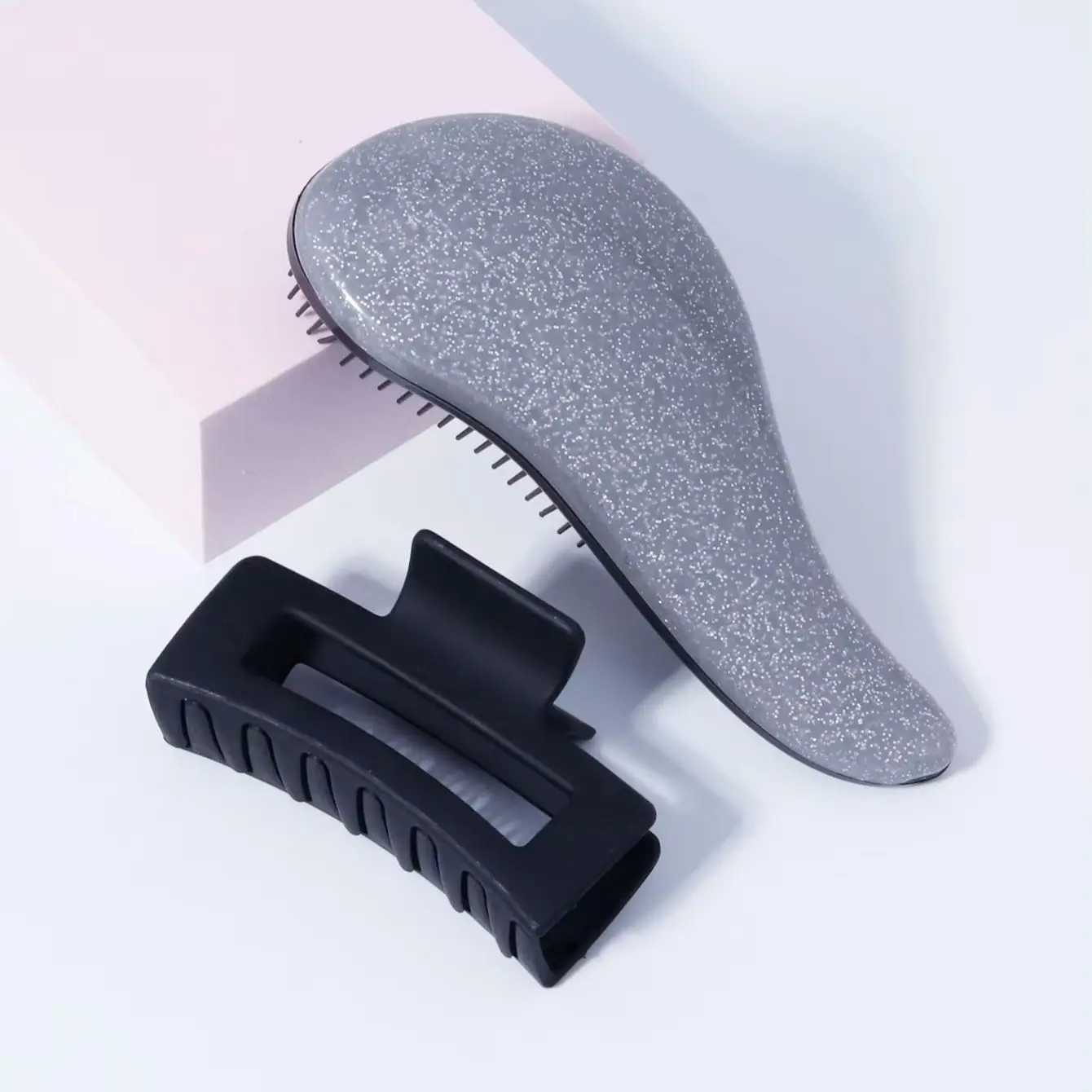 2pcs hair styling tool set, anti slip square toothed gripper, dolphin shaped massage scalp brush, Special for Real Hair Wigs - view 3