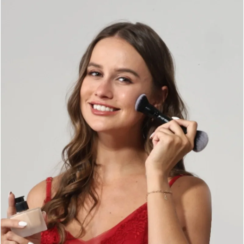 فرشاة مكياج شعبية ذات رأس مزدوج، فرشاة كونسيلر، فرشاة كونسيلر، فرشاة مكياج محمولة لإصلاح الوجه
