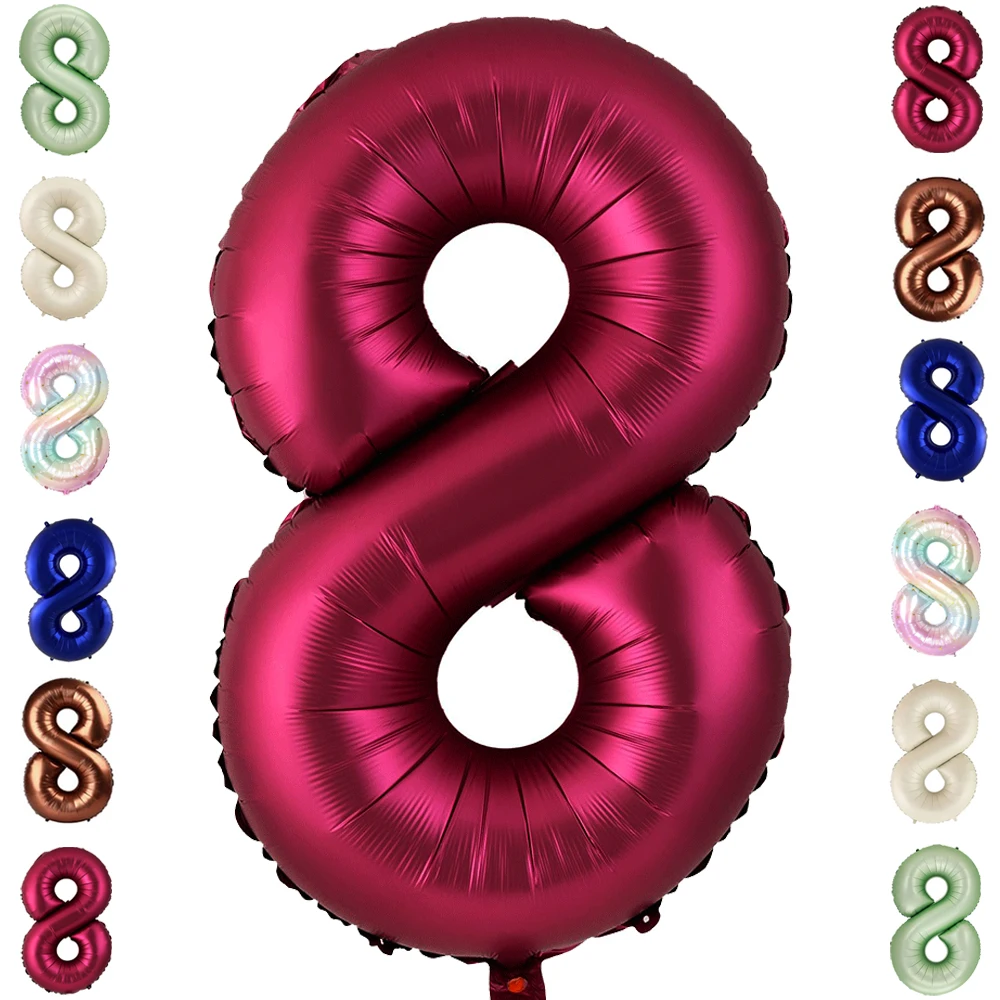 Ballons numériques multicolores numéro 8, 40 pouces, 0 1 2 3 4 5 6 7 8 9, décorations pour fête d'anniversaire et de mariage, grande figurine Golobs