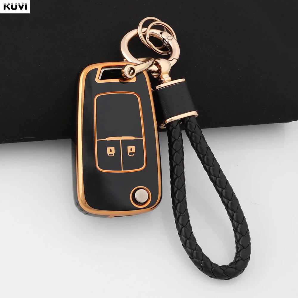 2 Buttons TPU Car Flip Key Case Cover Shell Fob Keychain For Chevrolet Cruze Aveo Camaro Epica Lova Sail Spark Opel Astra Corsa