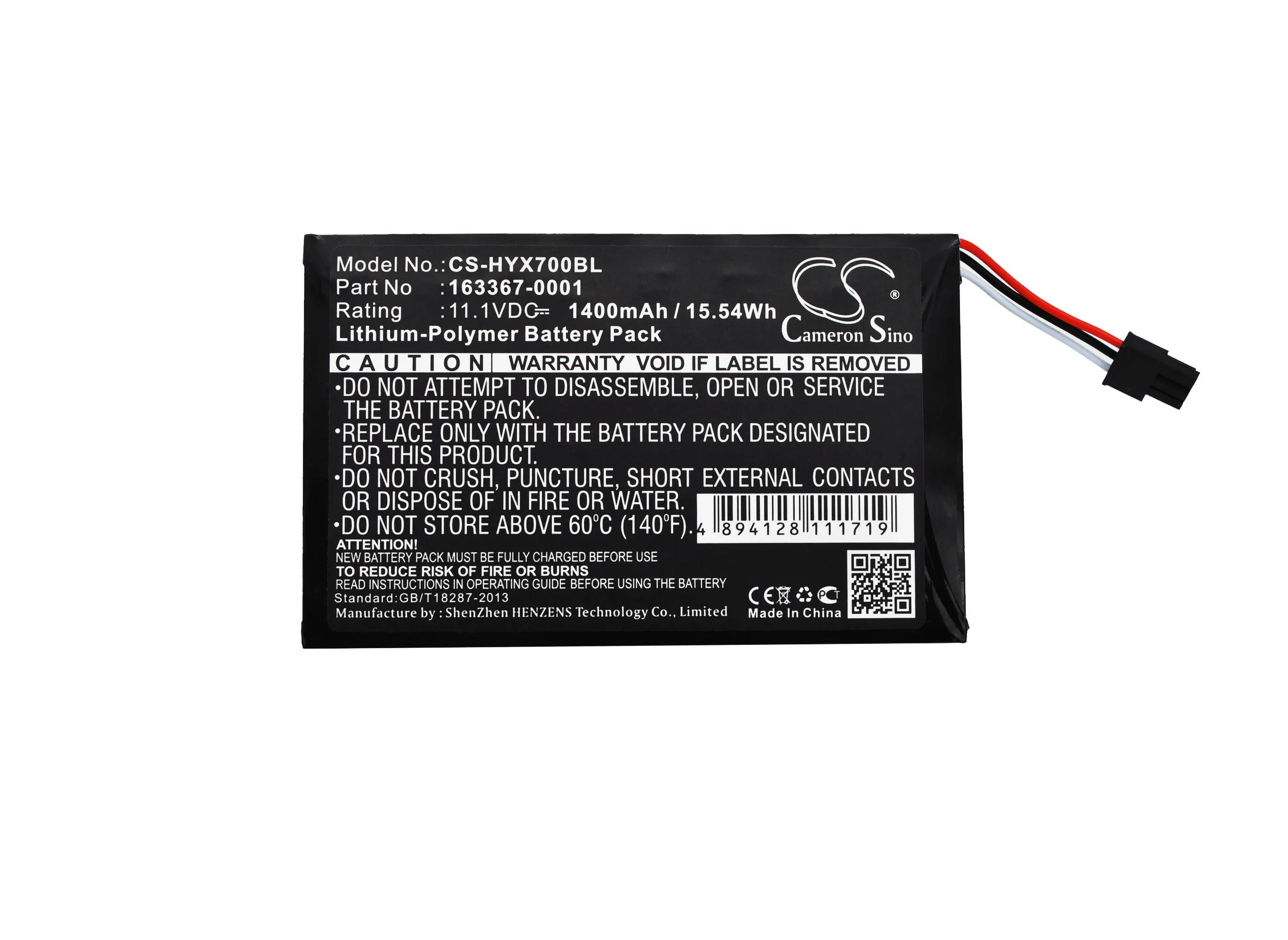 

11.1V 1400mAh Barcode Scanner Battery 163367-0001 for Honeywell TX700 TX800 +TOOL