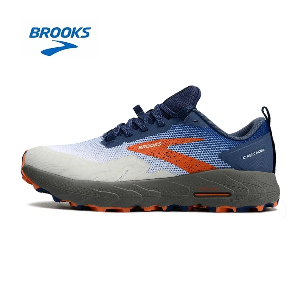 BROOKS Cascadia 17 Dark blue gray Running Shoes Women Men Long-Distance Road Sport Training Casual Sneakers