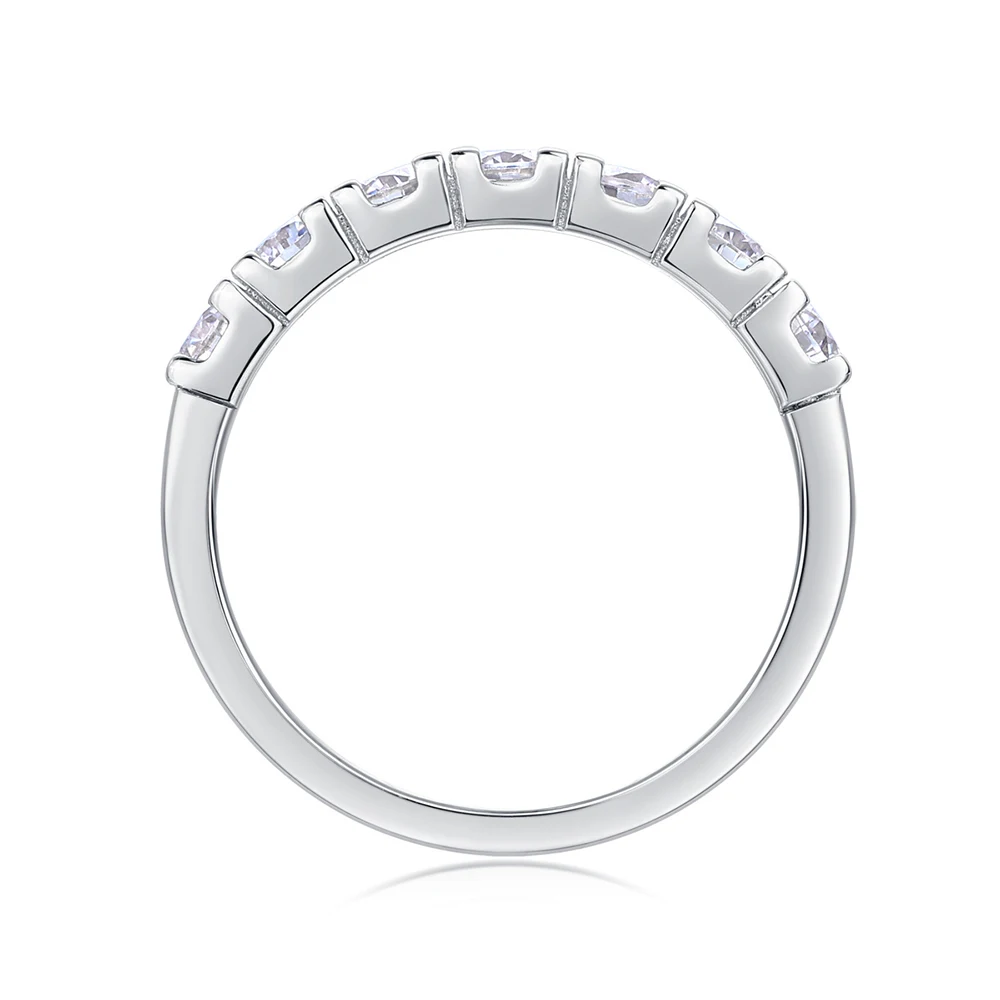 Serenity 0.7ct D Color Moissanite Rings For Women gift Solid S925 Silver Sparkling Lab Diamond Row Rings Plated 18k Fine Jewelry