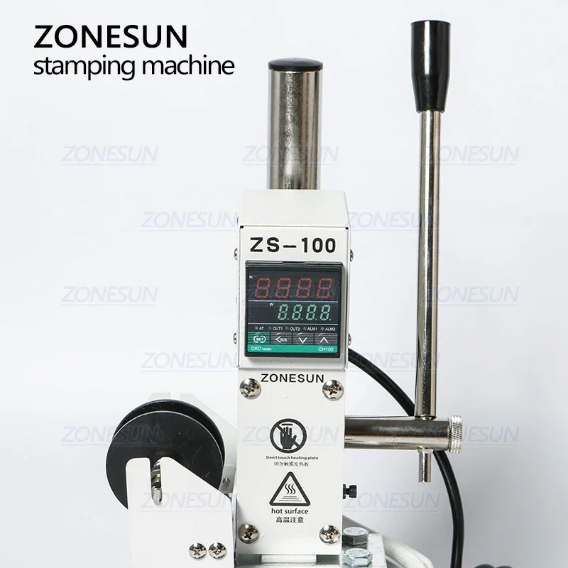 ZONESUN ZS-100A Manual Hot Foil Stamping Machine Bronzing Machine For PVC Card Leather Paper Pencil Stamping Machine