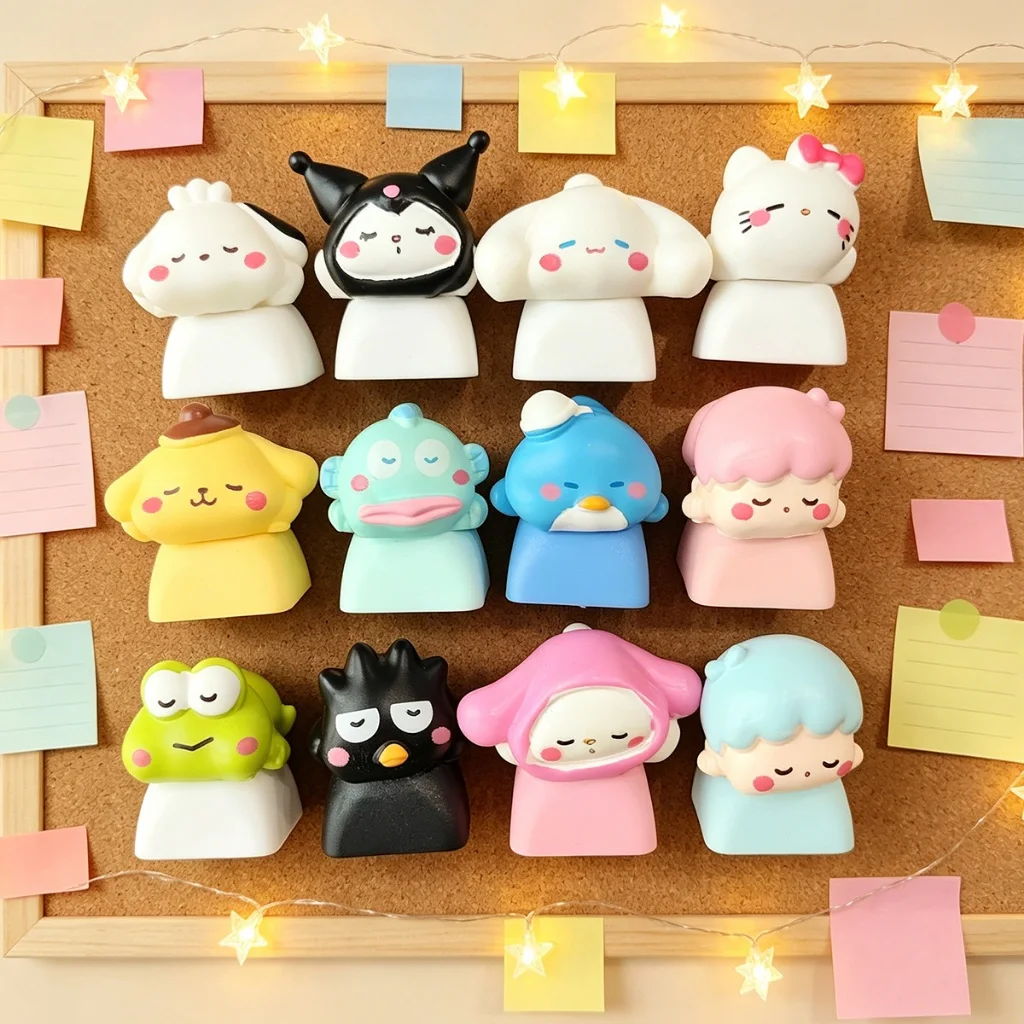 Keycaps Kawaii Sanrios MOA Artisan, keycaps en résine mignons pour clavier mécanique Cherry MX, keycaps personnalisés Kawaii