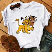 2025 Cute Women T Shirt Harajuku 90s Ullzang The Lion King T-shirt Cartoon Graphic Print Streetwear Tees Female Clothing Tops