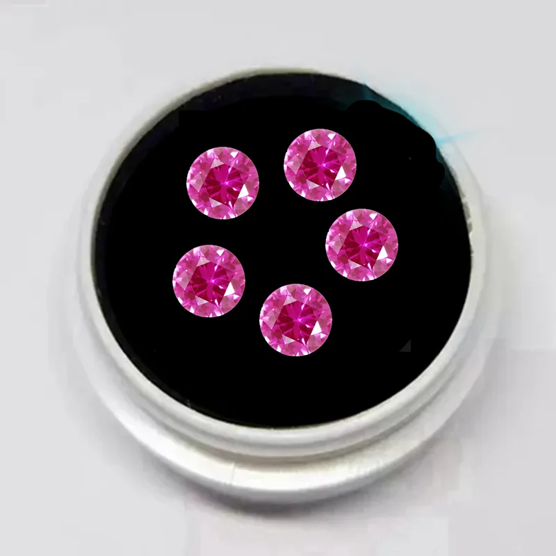 Boxed Premium Natural Pink Ruby Round Cut For Gem Collecting And Jewelry Making VVS Loose Gemstones Various Sizes