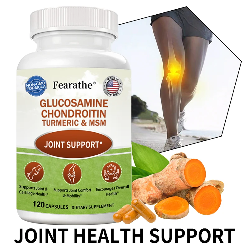 Glucosamine Chondroitin Turmeric MSM Capsules - Good for Joint, Bone Health, Promotes Joint Comfort and Flexibility