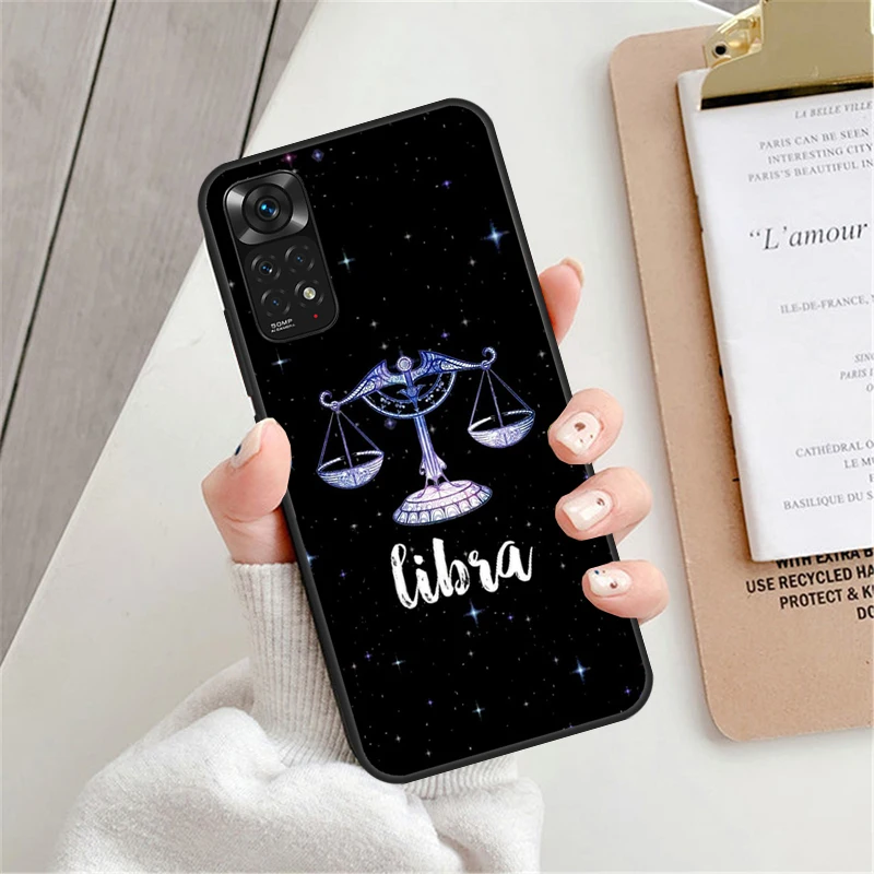 Zodiac Libra Balance Case For Xiaomi Redmi Note 12 Pro 8 9 10 11 Pro Note 12S 11S 10S 9S Redmi 12C 9C 10C Cover